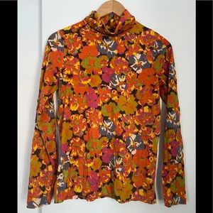 J. Crew Tissue Turtleneck in Sunset Floral